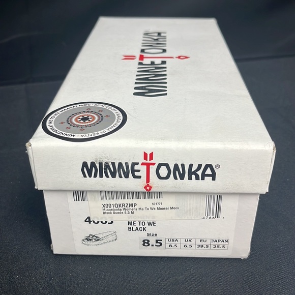 Minnetonka Women’s Me to We Maasai Black Suede Moccasins (2934) - Picture 8 of 9